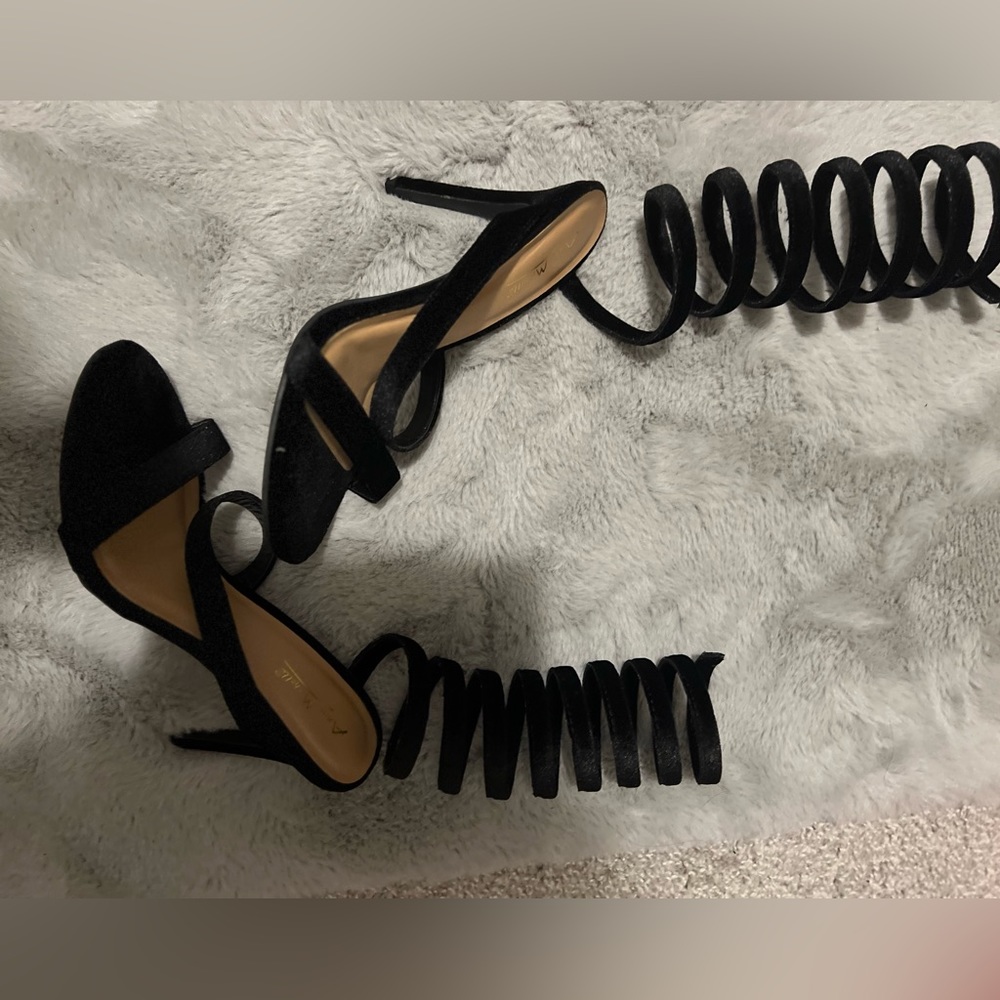 Anne Michelle Black Strappy Heels